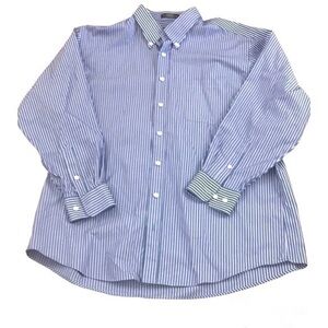 Kirkland Signature Non Iron Button Down Striped Shirt Size 17.5-34